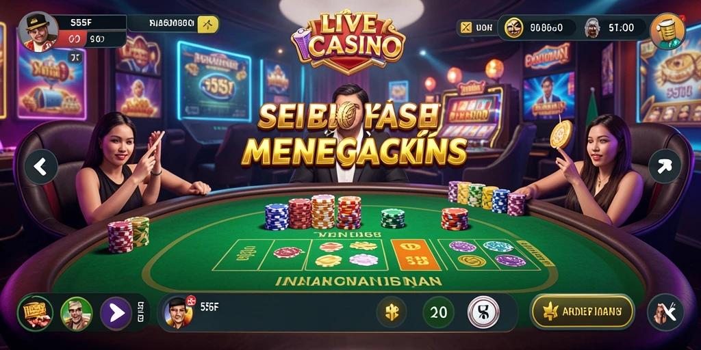 Screenshot gameplay dari aplikasi Live Casino 555F yang menarik.
