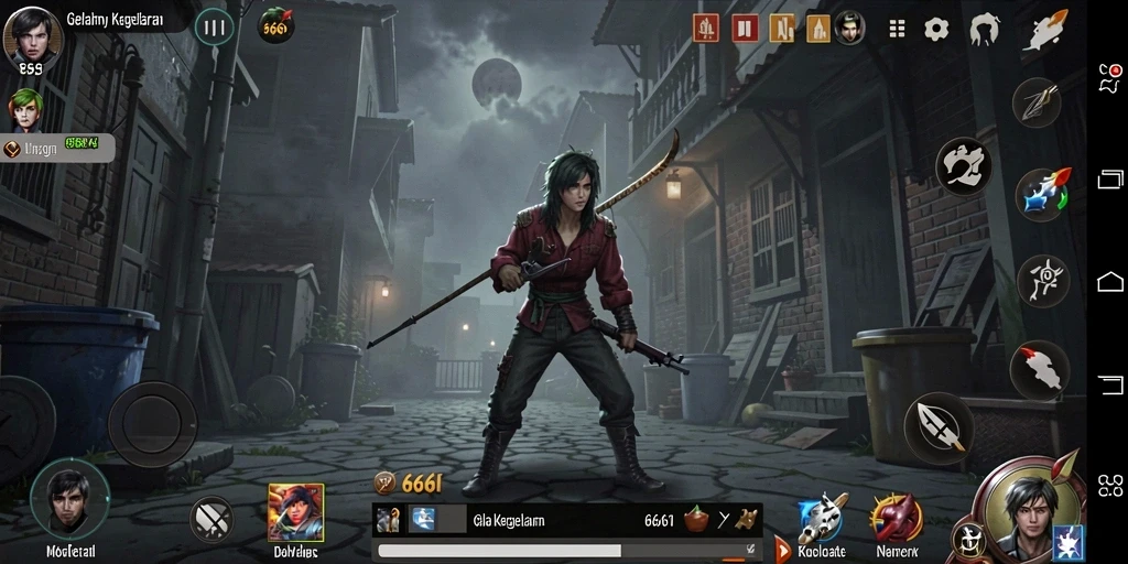 Screenshot gameplay 666I menampilkan suasana mencekam dengan makhluk menakutkan.