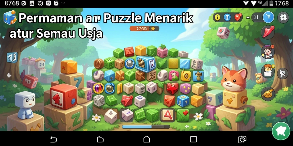Menampilkan gameplay menantang dari game Puzzle 8768.