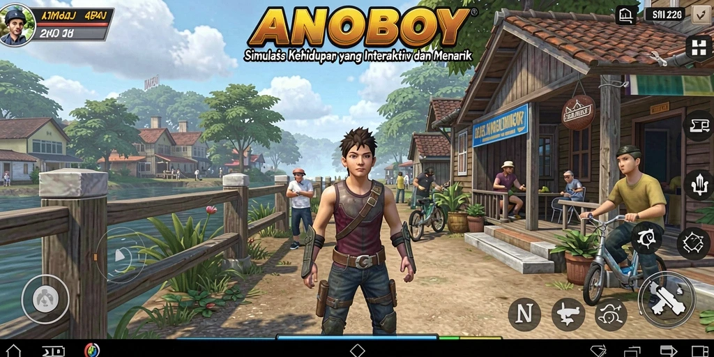 Gameplay ANOBOY yang menampilkan simulasi kehidupan yang menarik.