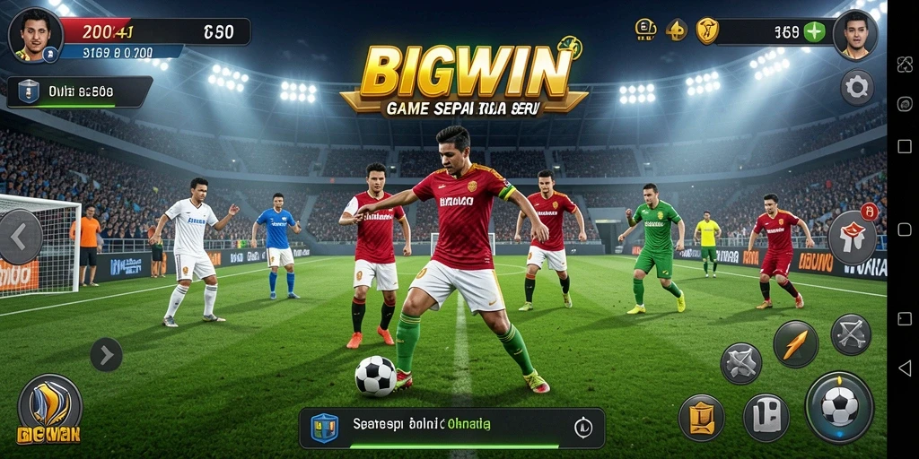 Tangkapan layar utama BIGWIN menampilkan aksi seru pertandingan sepak bola.
