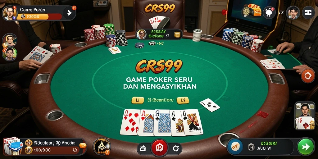 Tampilan gameplay Poker seru di CRS99 dengan grafik menawan.