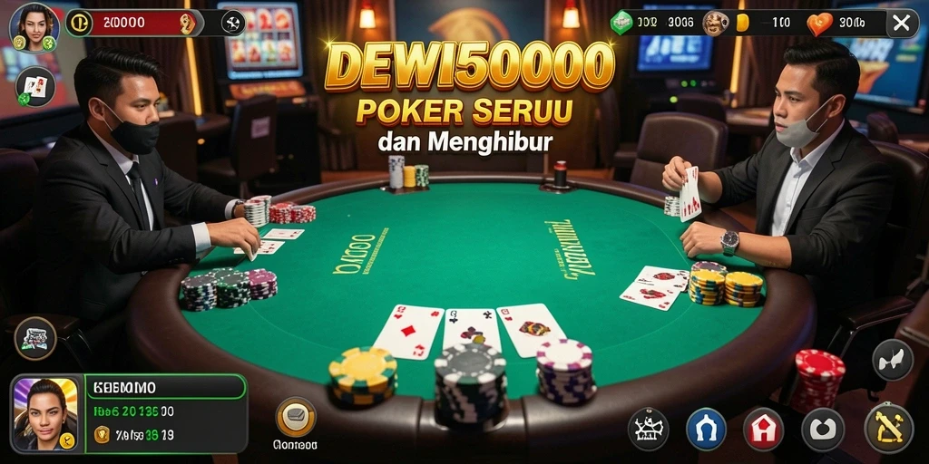 Tampilan gameplay DEWI5000 yang menegangkan saat bermain Poker.