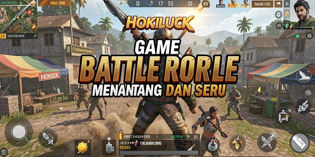 Gameplay seru dalam HOKILUCK dengan pertarungan Battle Royale.