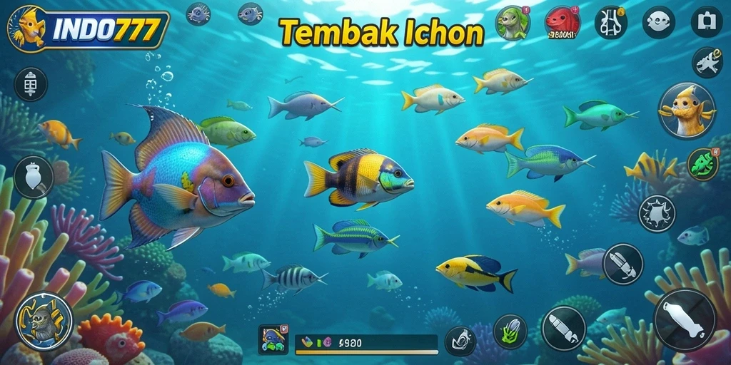 Screenshot INDO777 menampilkan momen seru dalam permainan Tembak Ikan.