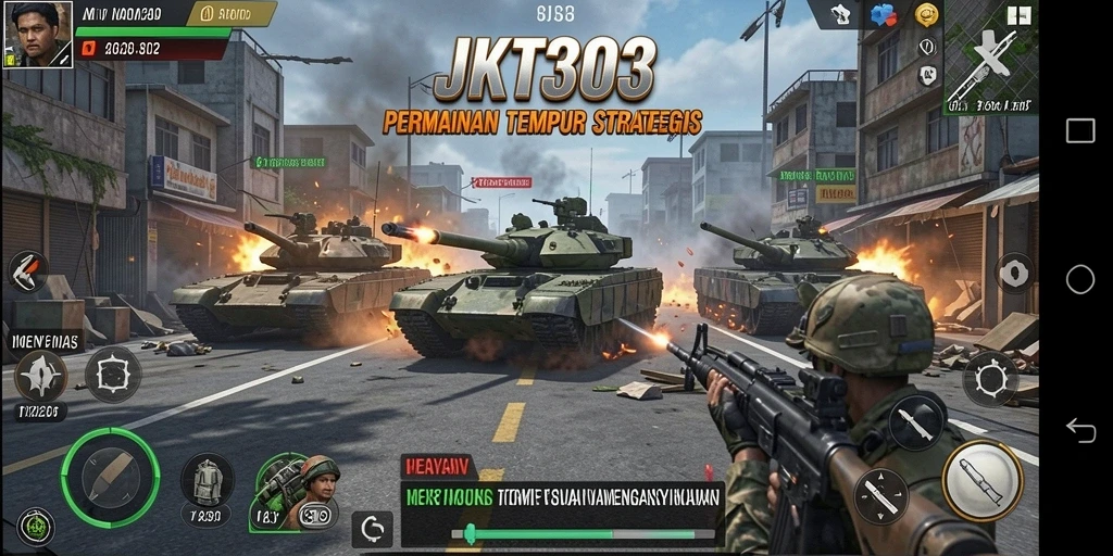 Tampilan gameplay menarik dari JKT303 dengan aksi tembak-menembak yang intens.