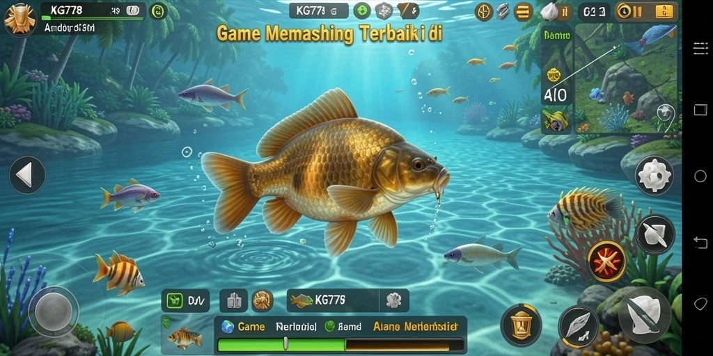 Tangkapan ikan di tengah keindahan alam.