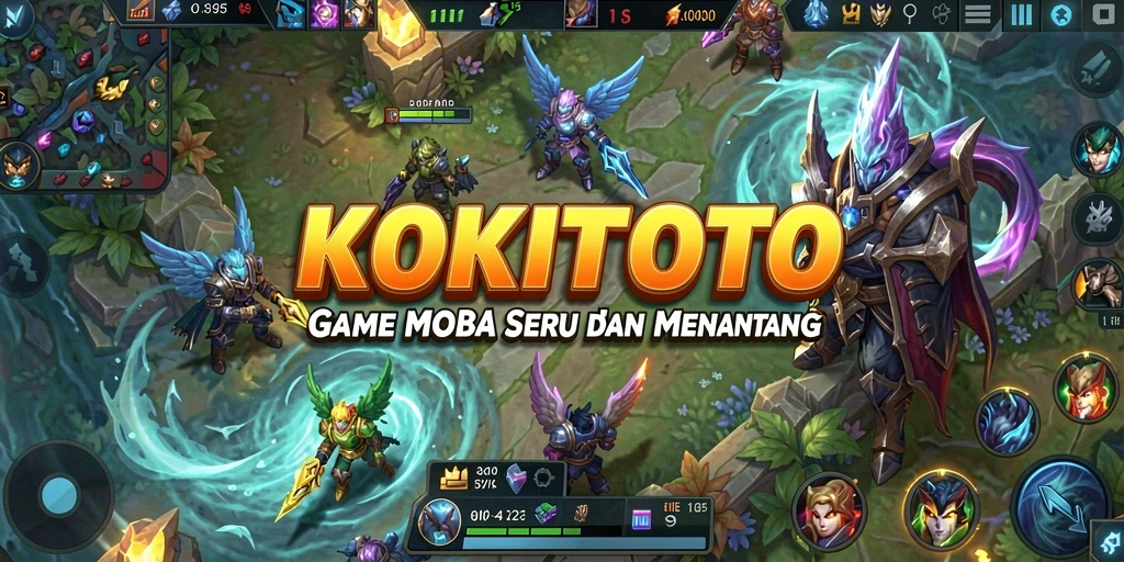 Tampilan gameplay MOBA yang seru di KOKITOTO.