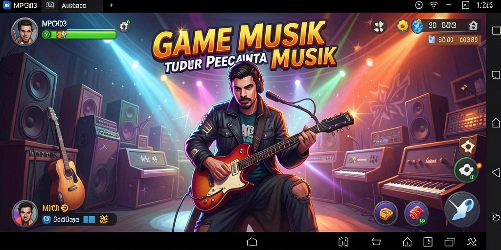 Screenshot MPO303 menampilkan pemain menikmati gameplay musik yang seru.