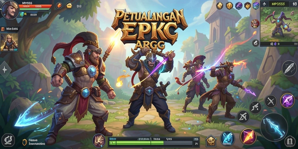 Tampilan gameplay MPO555 yang epik dalam pertempuran ARPG.