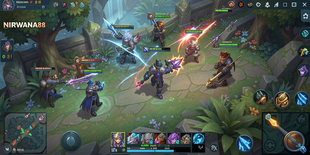Gameplay MOBA yang intens dan seru dalam NIRWANA88.