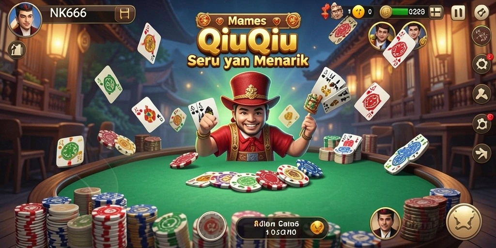 Screenshot gameplay NK666 yang menampilkan suasana seru permainan QiuQiu.
