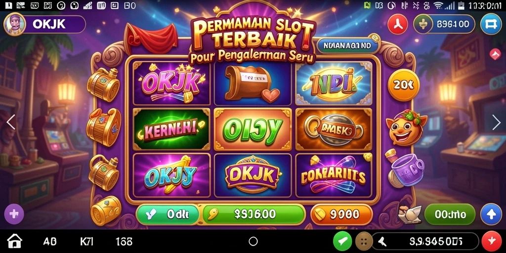 Tampilan gameplay seru di aplikasi OKJK Slot.