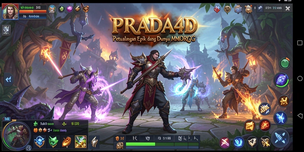 Tangkapan layar PRADA4D menampilkan aksi seru dalam MMORPG.