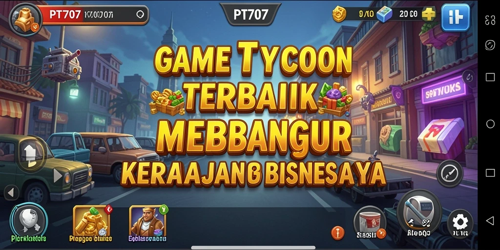 Screenshot dari gameplay PT707 yang menampilkan dinamika bisnis.