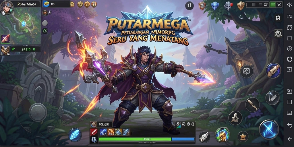 Screenshot gameplay PUTARMEGA yang menampilkan pertempuran epik dan petualangan mendebarkan.