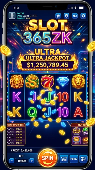 Tampilan utama aplikasi 365zk yang sederhana dan menarik.